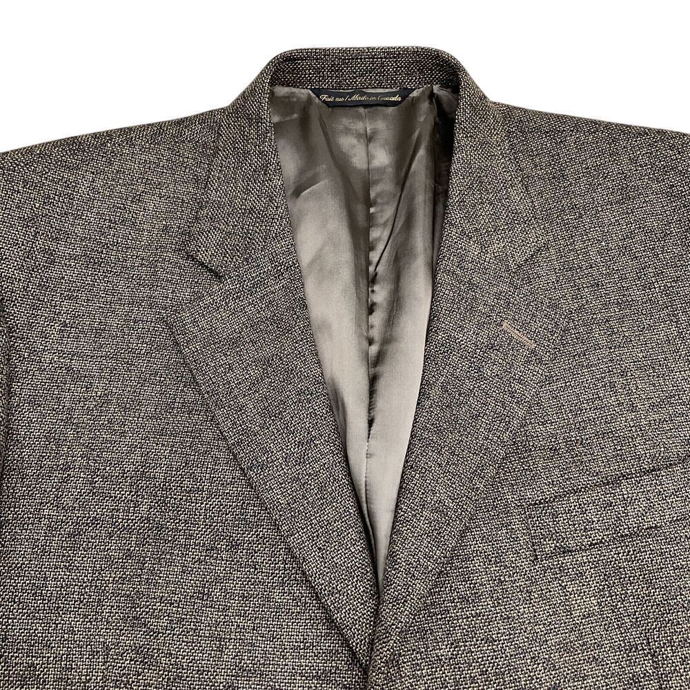 Jack Victor Christian St John Blazer Men 44R Black Tan Wool‎ Tweed Jacket Canada